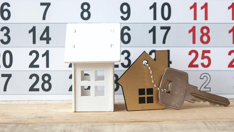 Calendar marking the time passed since home inspection services were completed
