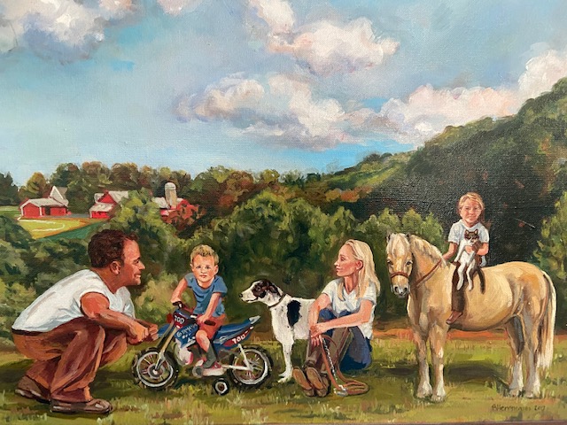Family portrait painting