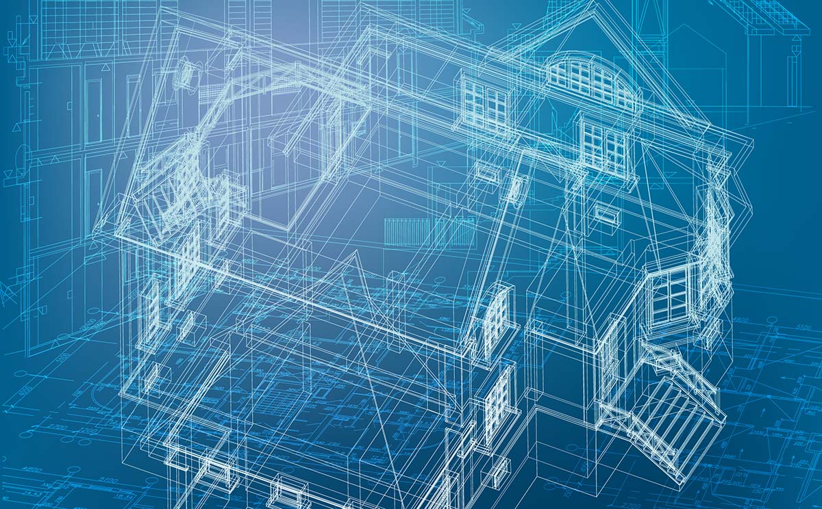 Blueprint of a house being inspected by our home inspectors